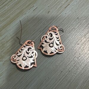 Elegant Silver and Copper Earrings